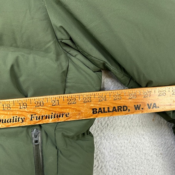 Uniqlo Men XL Jacket Seamless Down Parka Green Full Zip Hoodie Puffer Pocket EUC - Picture 7 of 9